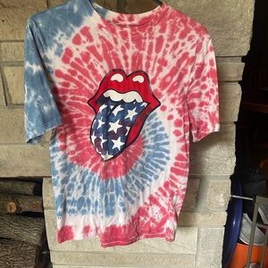 Rolling Stones Red and Blue Short Sleeve Tee